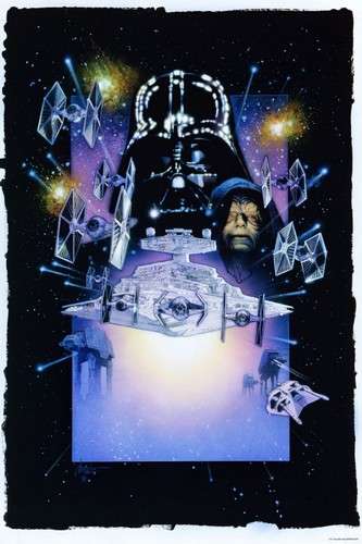 poster de el imperio contrataca diseñado por Drew Struzan para el relanzamiento del film en 1997