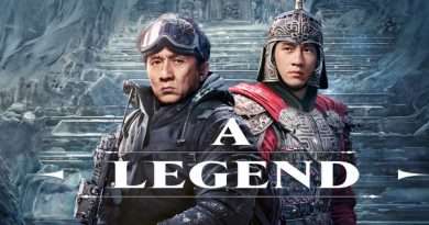 Póster oficial de El descubridor de leyendas con Jackie Chan y el elenco principal en una escena de acción.