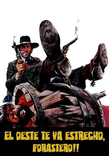 Póster de El Regreso de Aleluya con George Hilton ilustrado – Arte western italiano de los años 70