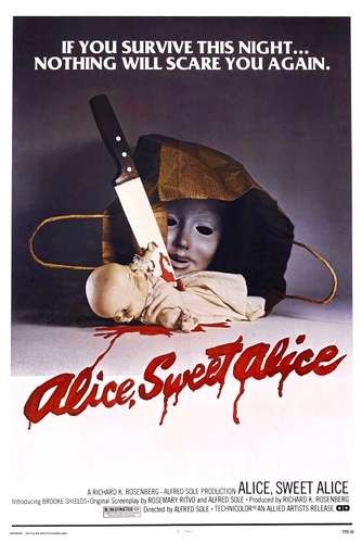 poster de Sweet Alice con una composición inquietante que evoca el suspenso del film