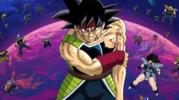 Póster del especial Dragon Ball Z: Bardock – El padre de Goku, mostrando a Bardock volando hacia la batalla con un fondo de fuego y destrucción. 