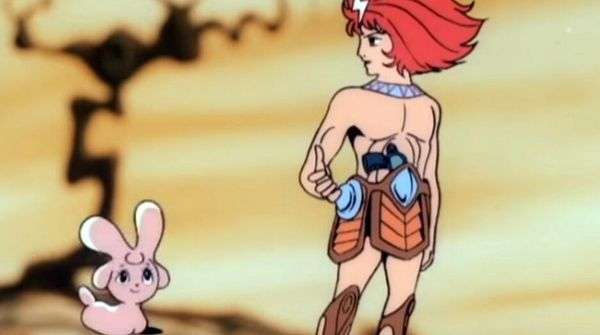  Imagen del protagonista junto a una criatura alienígena en un paisaje espacial luminoso y surrealista. 