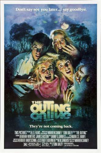 poster de Drew Struzan para The Outing que evoca las cubiertas de los libros de Fear Street
