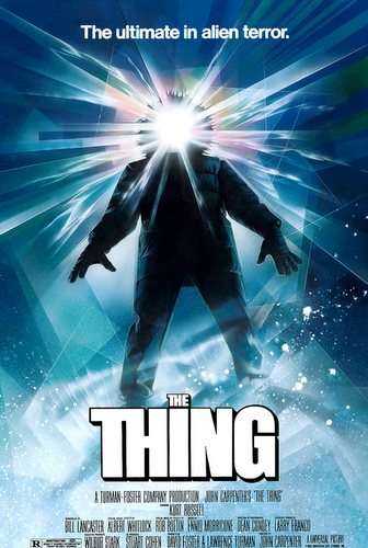 Póster de Drew Struzan para The Thing que captura la atmófera de horror del film