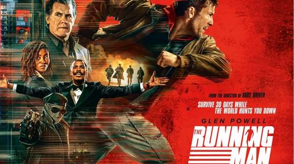 Póster oficial de El sobreviviente (2025), remake de The Running Man, dirigida por Edgar Wright.