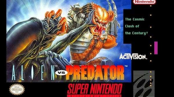 Portada del videojuego Alien vs Predator para Super Nintendo.