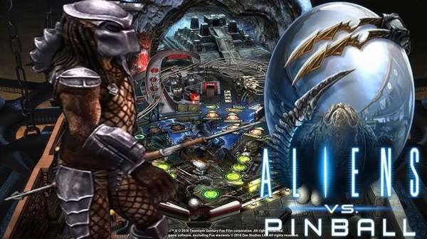 Mesa de pinball temática de Alien vs Predator.