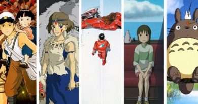 Collage con imágenes de destacadas películas de anime.
