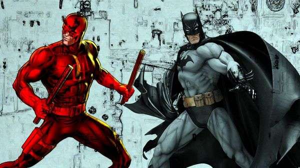 : Imagen del crossover Batman y Daredevil juntos en escena