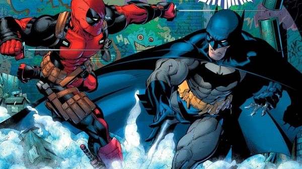 Portada del cómic Deadpool vs Batman con ambos personajes enfrentados