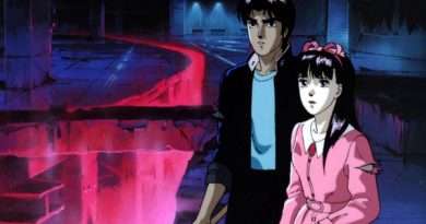 Kyoya y Sayaka en una escena nocturna dentro de Shinjuku, rodeados de sombras y atmósfera sobrenatural