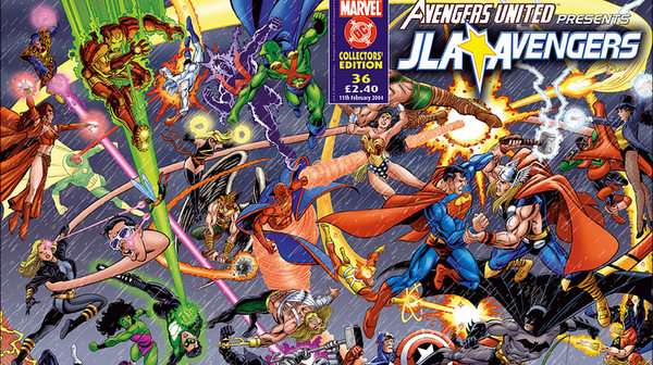 Portada del crossover JLA Avengers ilustrada por George Pérez