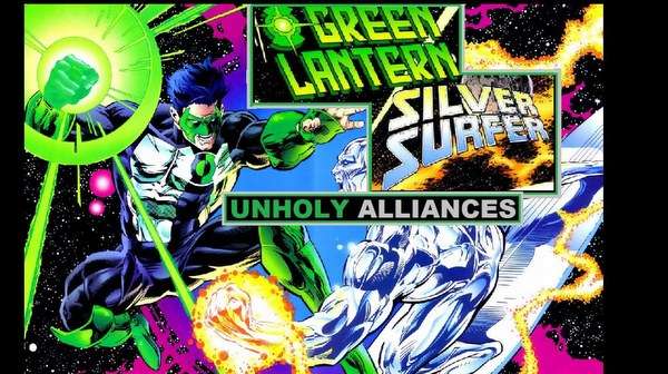 Portada del crossover Green Lantern y Silver Surfer