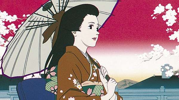 Póster oficial de Millennium Actress con la protagonista femenina en una composición elegante y evocadora