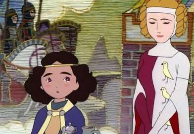 Escena de Princess Arete con la princesa de pie frente a un tapete medieval dentro de un castillo