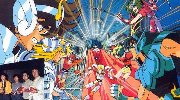 Los Caballeros del Zodiaco se preparan para una batalla épica contra los Dioses Guerreros de Asgard, con los héroes y el antagonista frente a frente bajo un cielo helado.