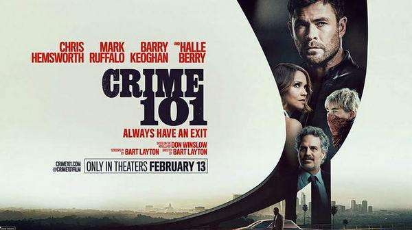 Póster oficial del de Crime 101 con Chris Hemsworth y el reparto principal.