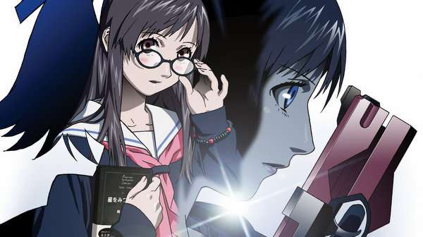 Póster oficial del anime Kite, ilustración de estilo oscuro con la protagonista armada y una atmósfera urbana violenta característica del film