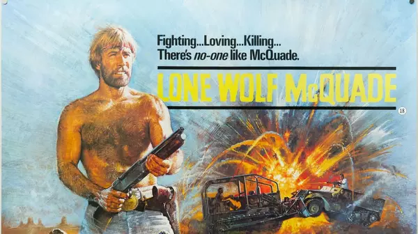 Póster alternativo de Lone Wolf McQuade con Chuck Norris en una composición ilustrada de acción.