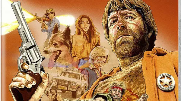 Ilustración promocional de Chuck Norris como el ranger J.J. McQuade en Lone Wolf McQuade.