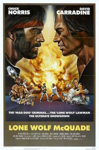 Póster clásico de Lone Wolf McQuade con Chuck Norris caracterizado como el ranger J.J. McQuade.