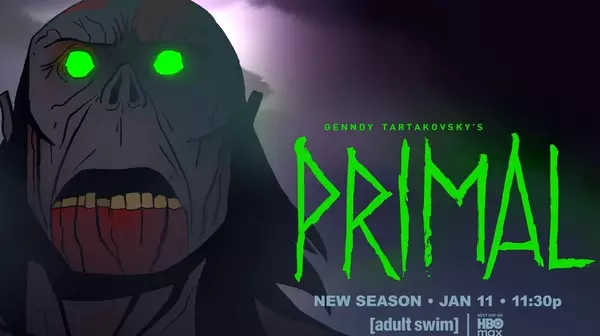 poster oficial de la tercera temporada de Primal de Genndy Tartakovsky.