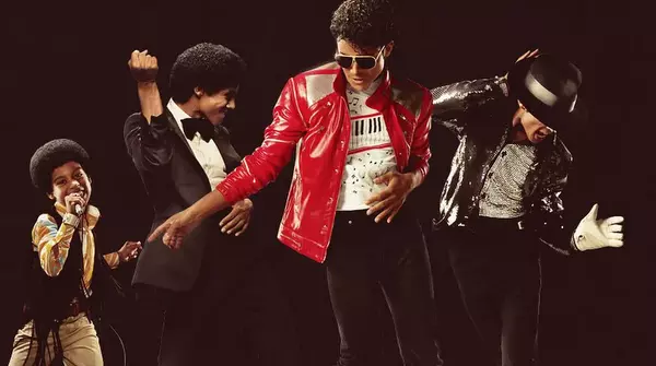 Jaafar Jackson interpretando distintas etapas de Michael Jackson en la película Michael