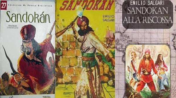 Colección de libros de Sandokan basados en las novelas de Emilio Salgari