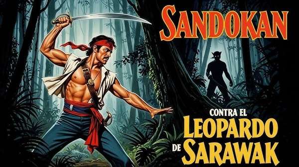 Póster oficial de Sandokán contra el leopardo de Sarawak