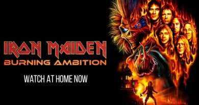 Poster promocional de Iron Maiden: Burning Ambition, documental dedicado a la trayectoria de la legendaria banda británica de heavy metal. Foto 2: Imagen de archivo de Iron Maiden en