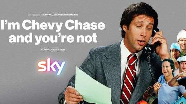 Póster oficial de I’m Chevy Chase and You Are Not, documental de Marina Zenovich sobre Chevy Chase
