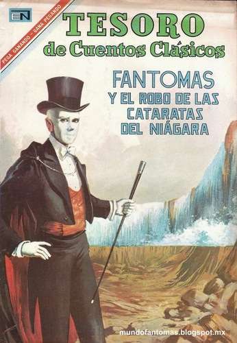 Portada de la novela original Fantomas y el robo de las cataratas del Niágara.