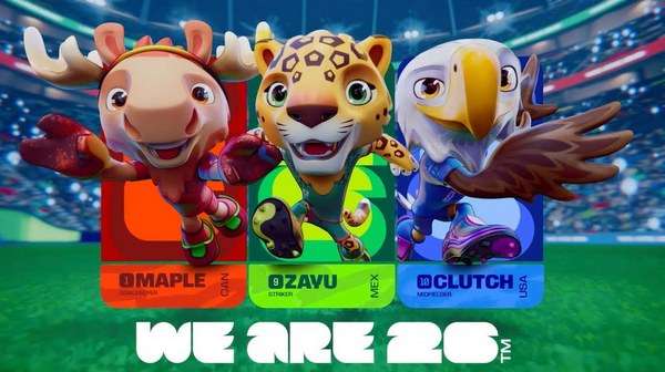 Marple, Zayu y Clutch, las mascotas oficiales del Mundial 2026 organizado por Canadá, México y Estados Unidos
